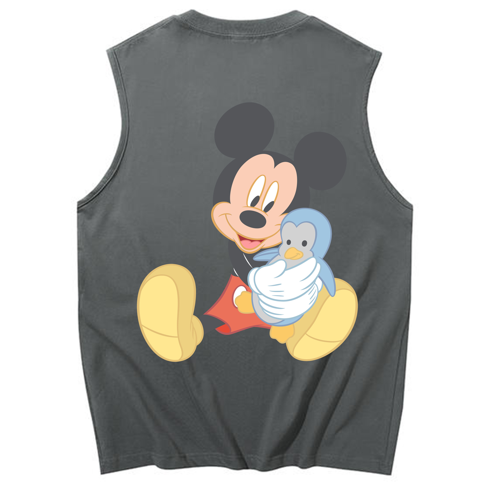 ミッキーマウス Mickey Mouse コットン100％タンクトップ（背面プリント）
